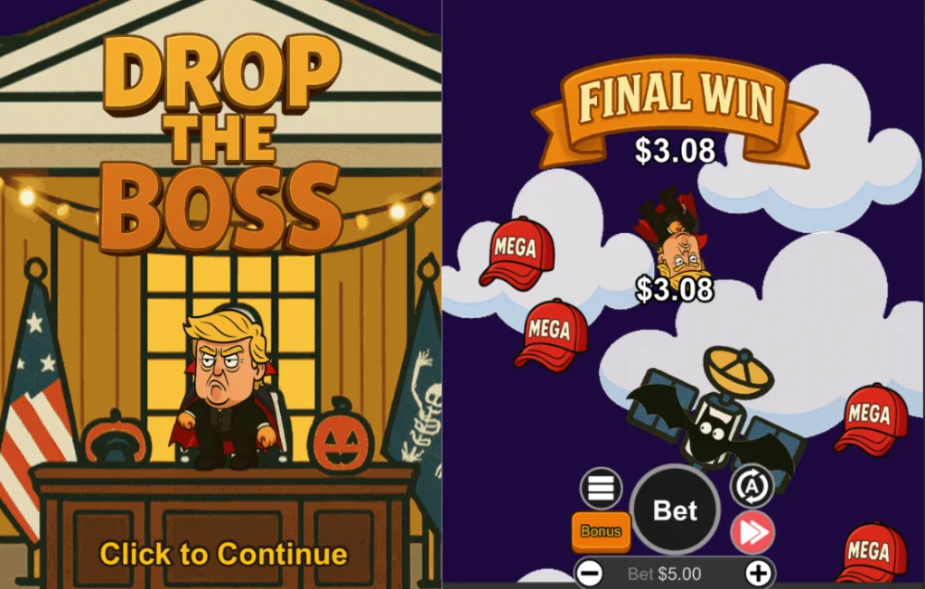 Halloween-themed intro screen